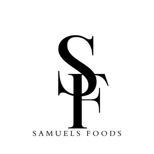 Logo with letters "SF" and "Samuels Foods".
