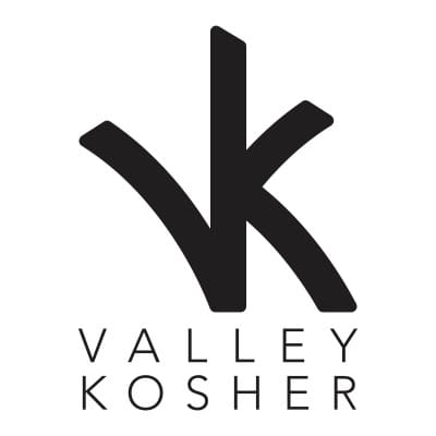 Valley Kosher logo with VK monogram.